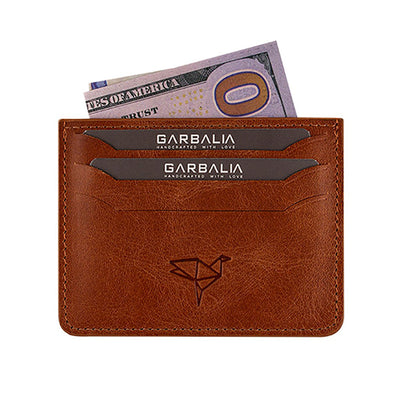 Garbalia | Porta carte di credito da uomo in vera pelle ASR-PB001, Marrone 3