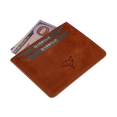 Garbalia | Porta carte di credito da uomo in vera pelle ASR-PB001, Marrone 2