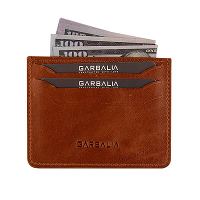 Garbalia | Porta carte di credito da uomo in vera pelle ASR-PB001, Marrone 1