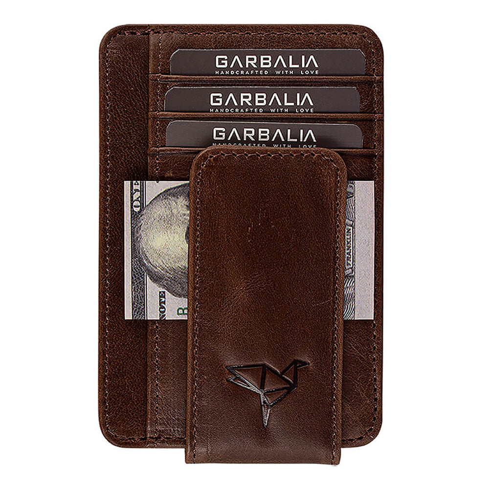 Garbalia | Porta carte di credito da uomo in vera pelle ASR-PB005, Marrone 1