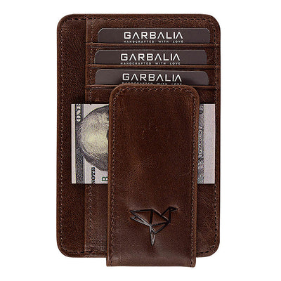 Garbalia | Porta carte di credito da uomo in vera pelle ASR-PB005, Marrone 1