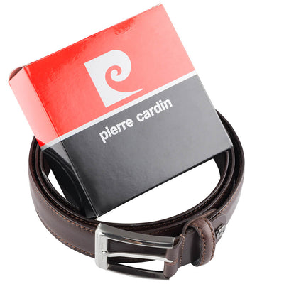 Pierre Cardin | Cintura da uomo in vera pelle GCB248, Marrone scuro 2