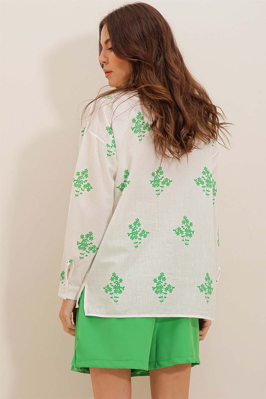 Camicia da donna Darana, Bianco/Verde 5