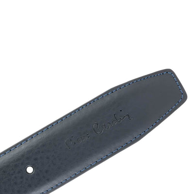 Pierre Cardin | Cintura da uomo in vera pelle SCB002, Blu marino 4