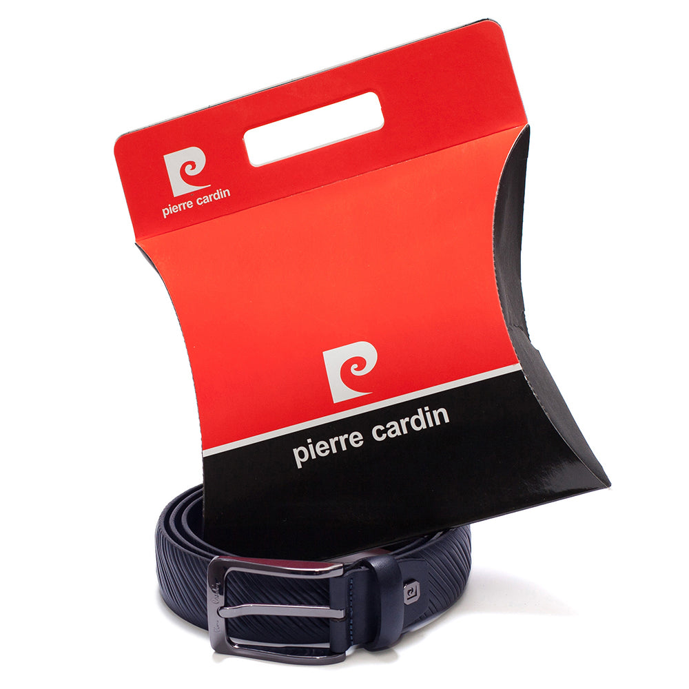 Pierre Cardin | Cintura da uomo in vera pelle GCB303, Blu marino 2