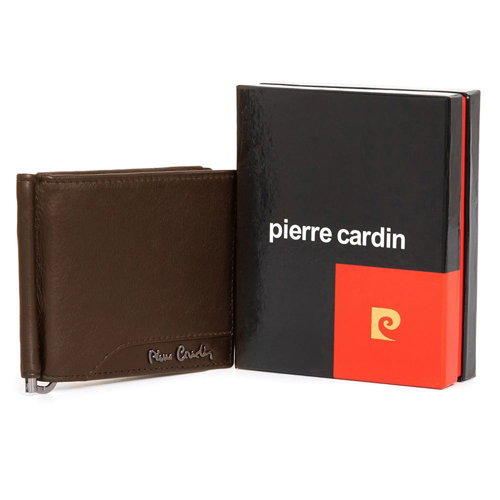 Pierre Cardin | Porta carte di credito da uomo in vera pelle GPB064, Marrone scuro 2