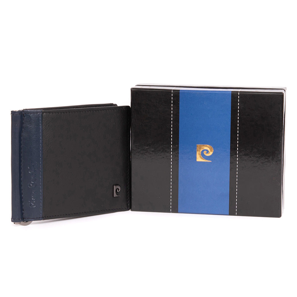 Pierre Cardin | Porta carte di credito da uomo in vera pelle GPB075, Nero/Blu - con protezione RFID 2
