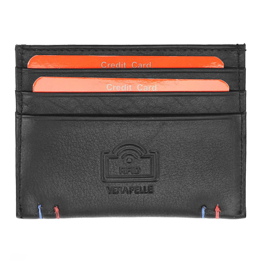 Pierre Cardin | Porta carte di credito da uomo in vera pelle GPB085, Nero - con protezione RFID 4
