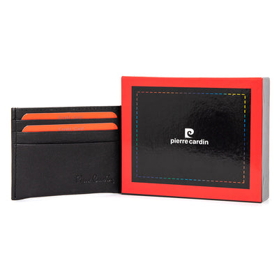 Pierre Cardin | Porta carte di credito da uomo in vera pelle GPB086, Nero 2