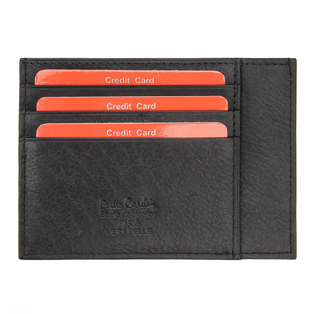 Pierre Cardin | Porta carte di credito da uomo in vera pelle GPB090, Nero 4