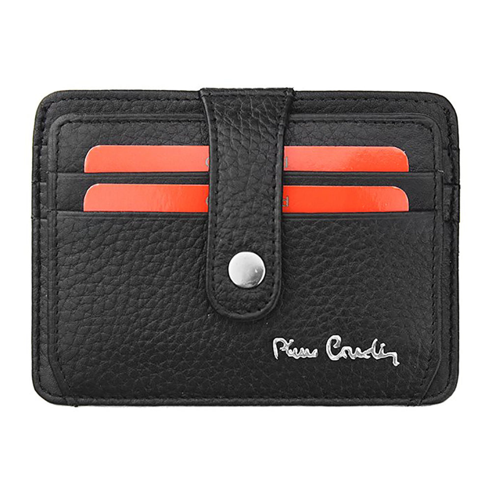 Pierre Cardin | Porta carte di credito da uomo in vera pelle GPB091, Nero 1