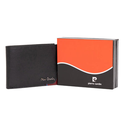 Pierre Cardin | Portafoglio da uomo in vera pelle GPB730, Nero/Rosso - con Protezione RFID 2