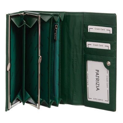 Portafoglio da donna in vera pelle GPD315, Verde - con protezione RFID 4