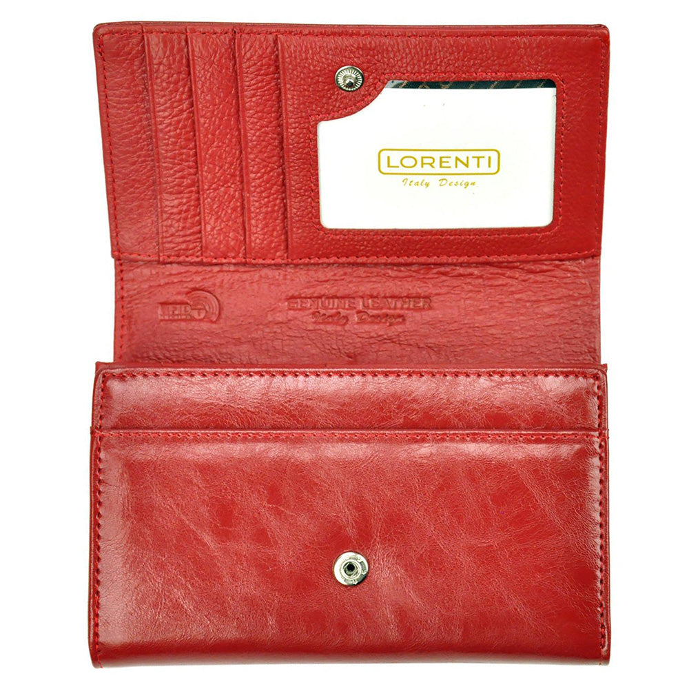 Portafoglio da donna in vera pelle GPD359, Rosso - con protezione RFID 3