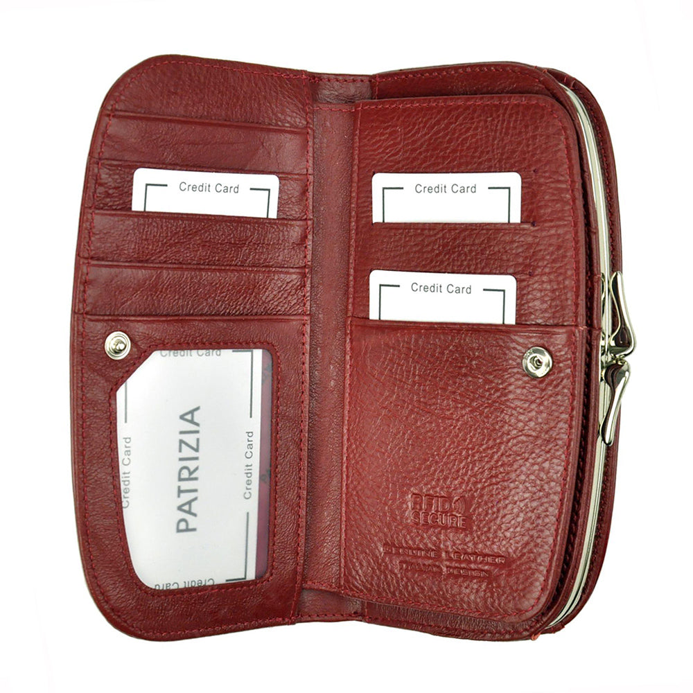 Portafoglio da donna in vera pelle GPD385, Rosso - con protezione RFID 4