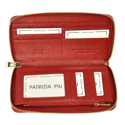Portafoglio da donna in vera pelle GPD423, Rosso - con protezione RFID 7