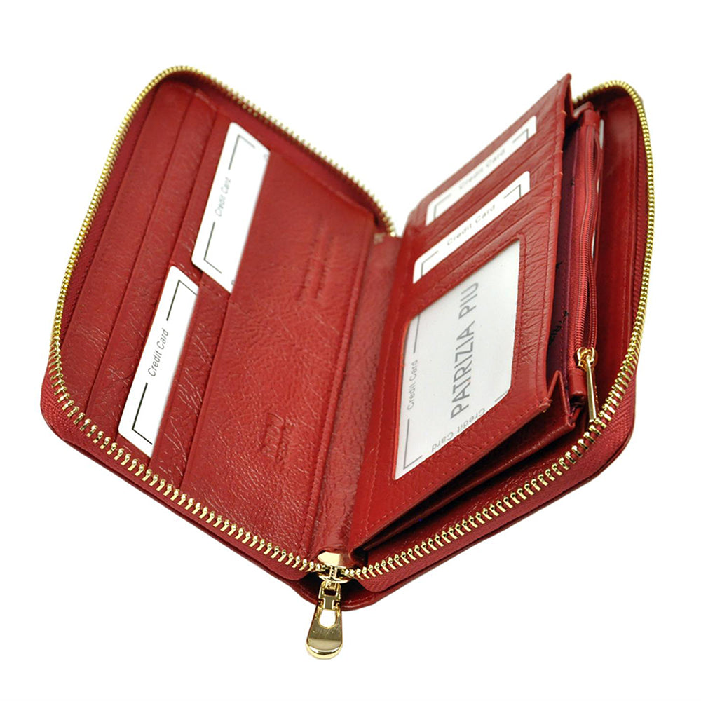 Portafoglio da donna in vera pelle GPD423, Rosso - con protezione RFID 6
