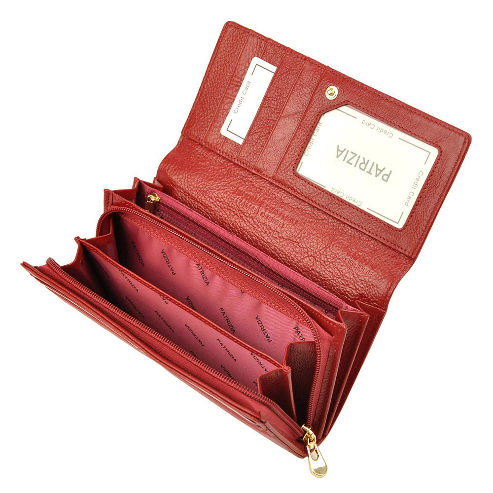 Portafoglio da donna in vera pelle GPD424, Rosso - con Protezione RFID 5