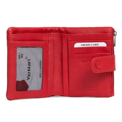Portafoglio da donna in vera pelle GPD431, Rosso - con Protezione RFID 2