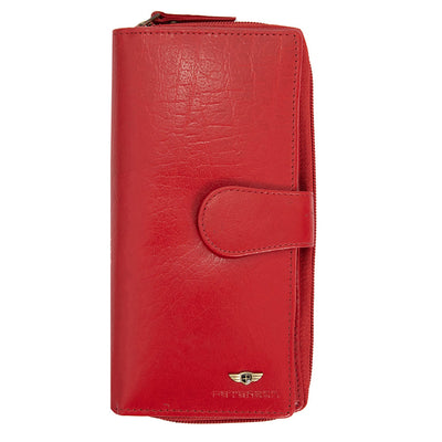 Portafoglio da donna in vera pelle GPD438, Rosso - con Protezione RFID 1
