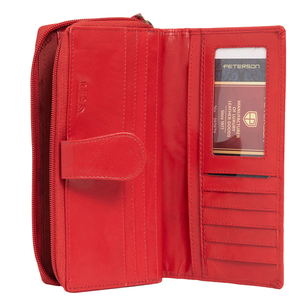 Portafoglio da donna in vera pelle GPD438, Rosso - con Protezione RFID 4