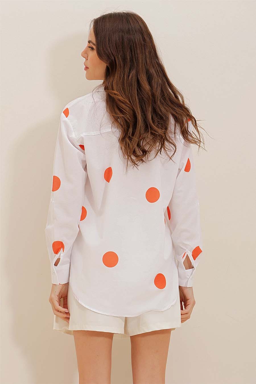Camicia da donna Millie, Bianco/Arancione 6
