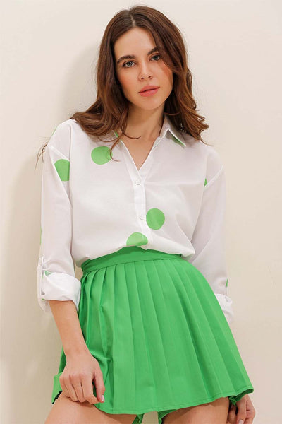 Camicia da donna Millie, Bianco/Verde 1