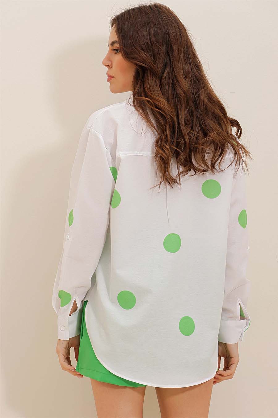 Camicia da donna Millie, Bianco/Verde 5