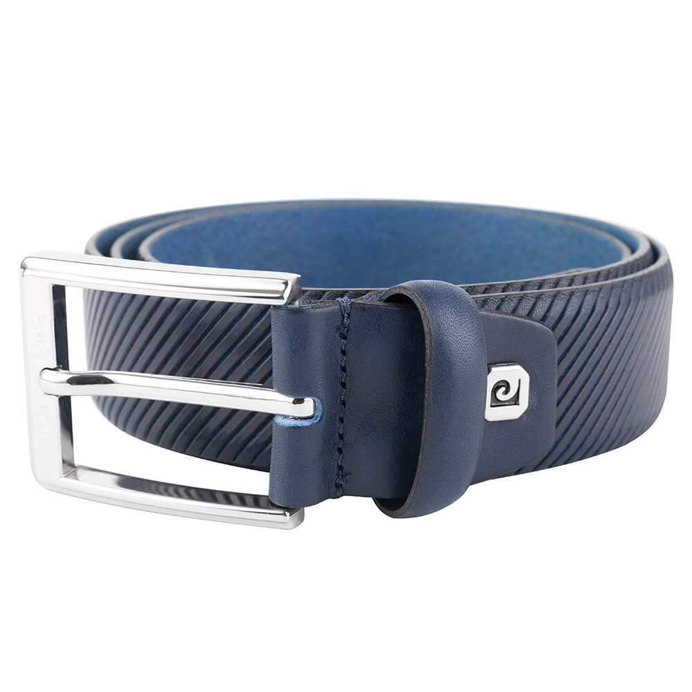 Pierre Cardin | Cintura da uomo in vera pelle GCB262, Blu marino 1